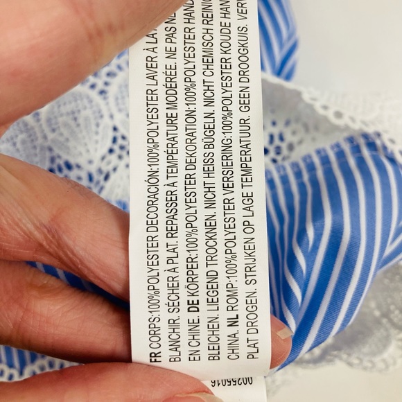 Forever 21 - Blue & White Striped Crochet Lace Top - Picture 7 of 7